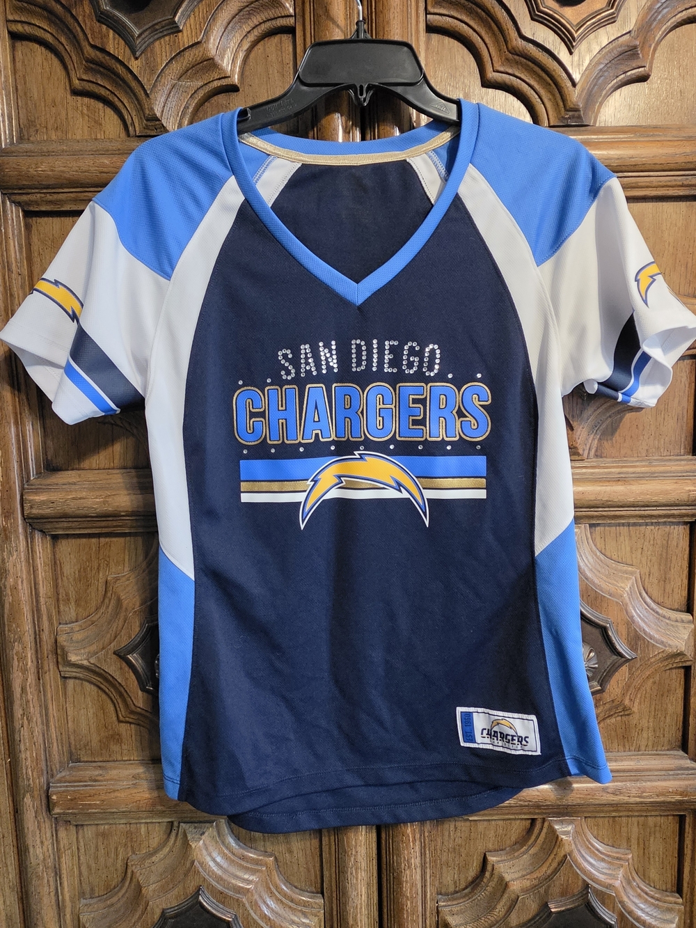 San Diego Chargers Womens Navy & Blue Team V-Neck Tee